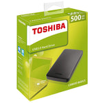 Toshiba Canvio Basics 500GB Portable External Hard Drive 2.5 Inch USB 3.0 - Black