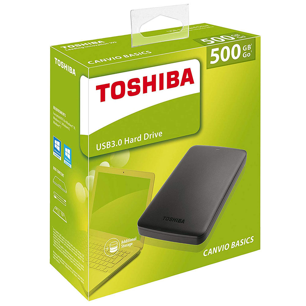 Black Toshiba Canvio Basics 2TB Portable External HDD - USB 3.0 at