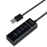 High speed Black 4 port USB 3.0 hub