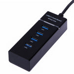 High speed Black 4 port USB 3.0 hub