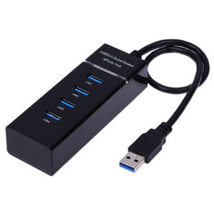 High speed Black 4 port USB 3.0 hub